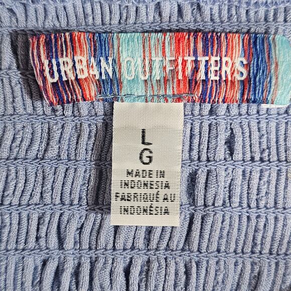 Urban Outfitters Milkmaid Top Ruched Smocked Puff Sleeve Size L - Picture 4 of 8